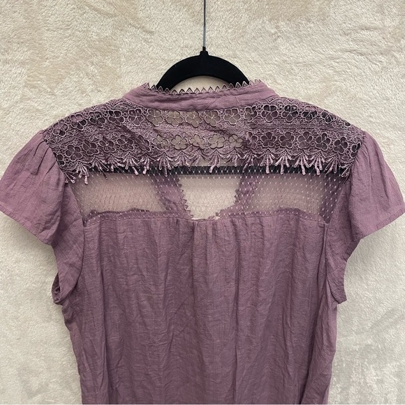 Perch Blu Pepper women’s purple blouse dainty lace size 3X boho coquette - Picture 4 of 9